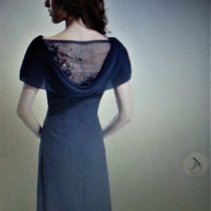 J.J.'s House  formal long chiffon dress in a dark navy blue size 10.